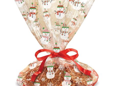 Snowman Cookie Tray Cello Bags 18in x 16in Supply