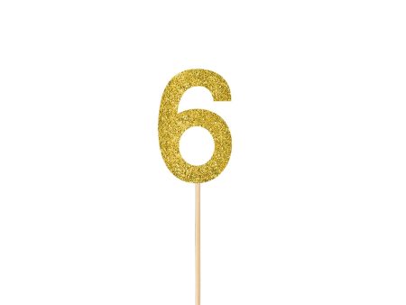 #6 Gold Small Glitter Pick Online now