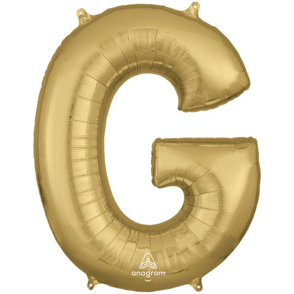 White Gold Letter G Supershape Foil Balloon Online now