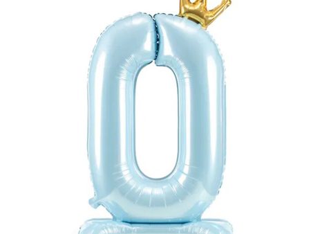 Sky Blue Standing Foil Balloon Number, 84cm Online Hot Sale