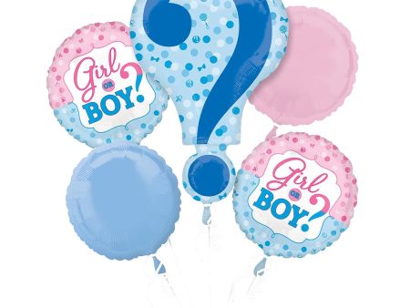 Baby Shower - Gender Reveal Balloon Bouquet 5pcs For Sale