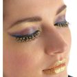 Adult Basic Fake Black and Gold Bejeweled Eyelashes One Size Sale