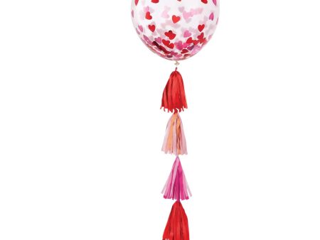 Assembled Valentine Latex Balloon w Confetti & Tassel Tail Online Hot Sale