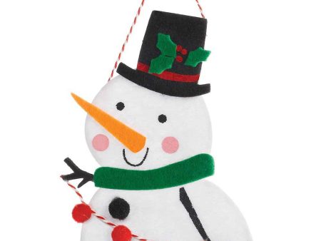 Snowman Felt Ornament 5.50in x 4in For Sale