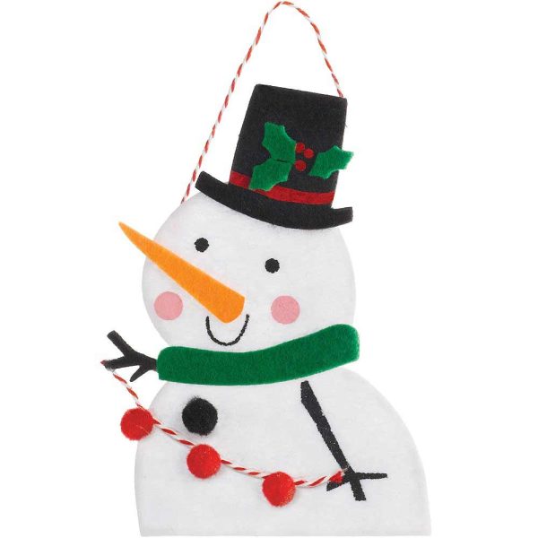 Snowman Felt Ornament 5.50in x 4in For Sale