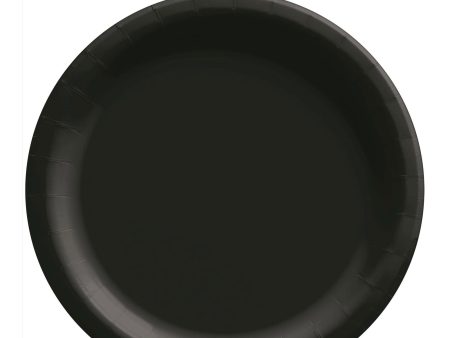 Black Round Paper Plates Midcount 8in, 20pcs Fashion