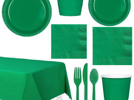 Party Centre Festive Green Party Kit For 20 People For Cheap