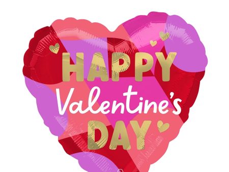 Happy Valentine s Day Blocking Brigths Foil Balloon 45cm Online now