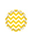 Yellow Sunshine Chevron Round Party Paper Plates 7in 8pcs Supply