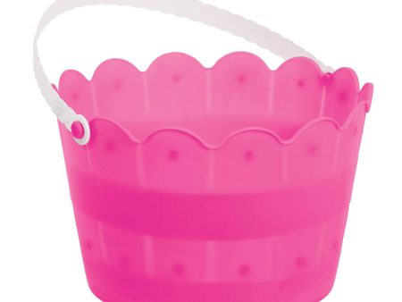 Easter Plastic Scalloped Bright Pink Bucket Sale