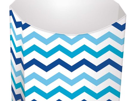 Blue Paper Mini Chevron Snack Container 24pcs Fashion