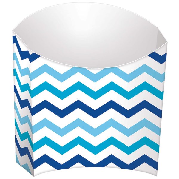 Blue Paper Mini Chevron Snack Container 24pcs Fashion