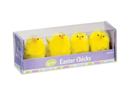 Easter Large Chenille Chick Favors 2in 4pcs For Sale