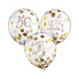 50th Golden Age Birthday Clear Latex Confetti Balloons For Sale