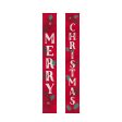 Traditional Christmas Hanging Flags Home Decoration Fabric w Plastic Dowel & Rope Online now