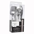 Stainless Silver Premium Plastic Cutlery 32pcs Cheap