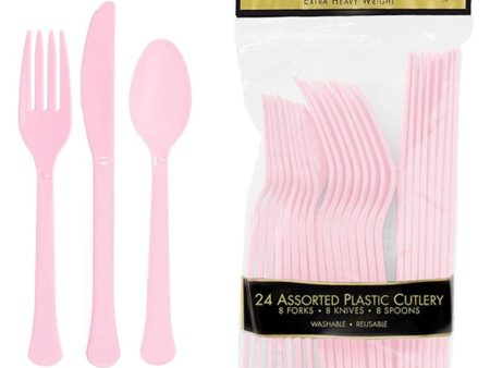 Blush Pink Heavy Weight Assorted Cutlery 24pcs Online