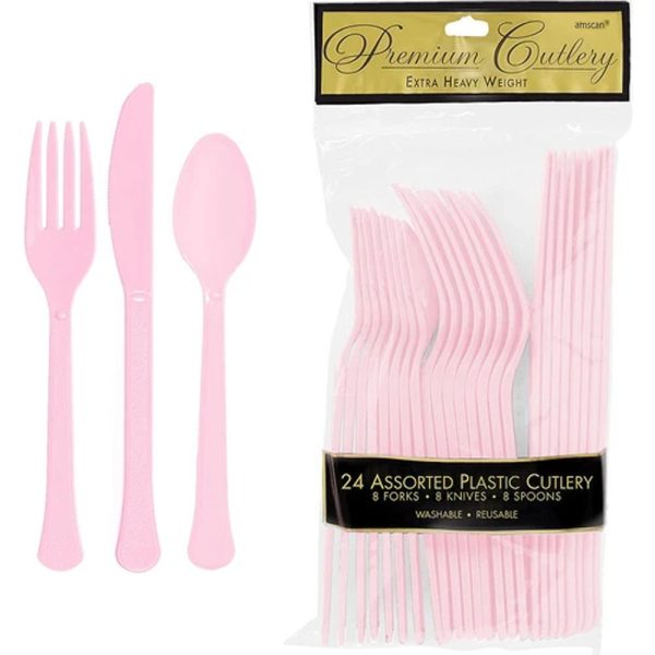 Blush Pink Heavy Weight Assorted Cutlery 24pcs Online