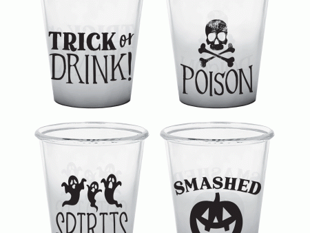 Classic Black & White Plastic Shot Glasses Supply