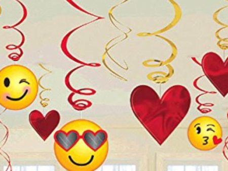 Valentine Emoji Swirls Value Pack 12pcs Fashion