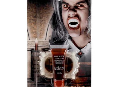 Vampire Set (Teeth & Fake Blood 11ml) For Cheap