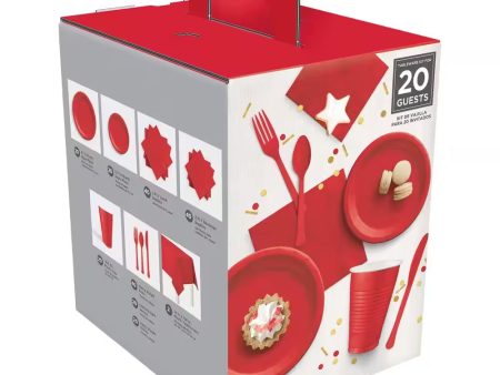 Apple Red Boxed Tableware Kit (20 Guests) Online