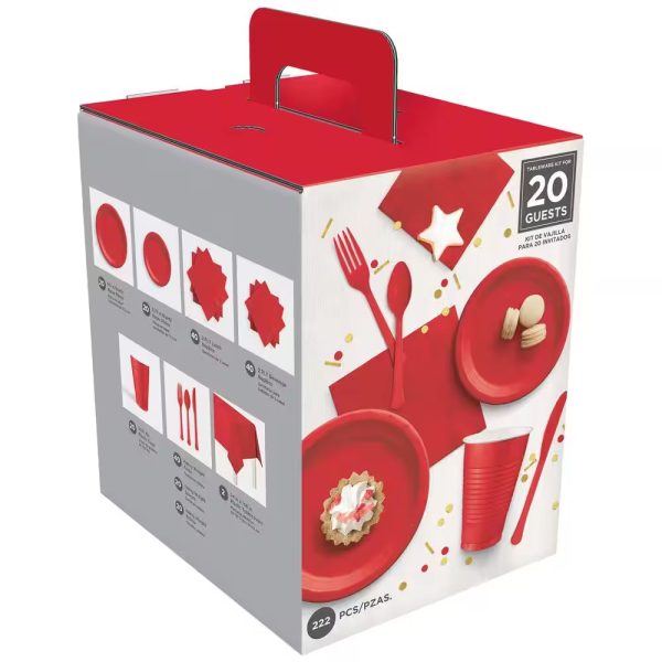 Apple Red Boxed Tableware Kit (20 Guests) Online