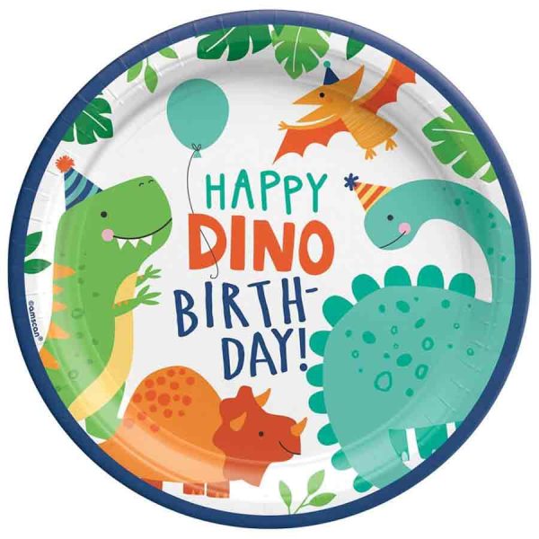 Dino-Mite Party Round Plates 9in, 8pcs Hot on Sale