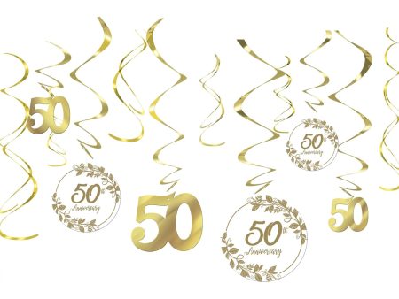 50th Anniversary Swirl Decoration Value Pack 12pcs Fashion