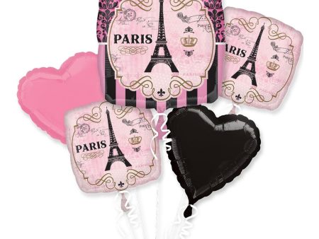 A Day in Paris Balloon Bouquet 5pcs Online now