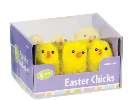 Easter Medium Chenille Chicks 1.50in 6pcs Online now