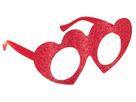 Red Heart Glitter Glasses For Discount