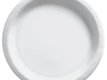 Frosty White Round Paper Plates Midcount 8in, 20pcs on Sale