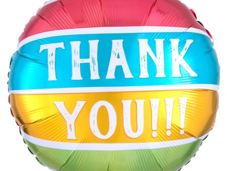 Thank You  Striped Colors Foil Balloon 18in Cheap