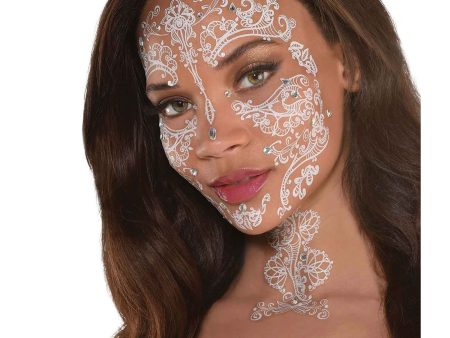 Adult Lace Face Tattoo Kit  One Size Sale