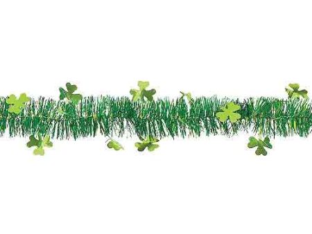 St. Patrick s Day Shamrock Value Garland Tinsel Fashion