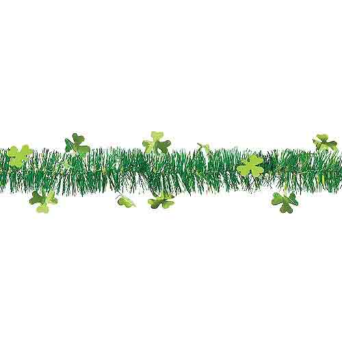 St. Patrick s Day Shamrock Value Garland Tinsel Fashion