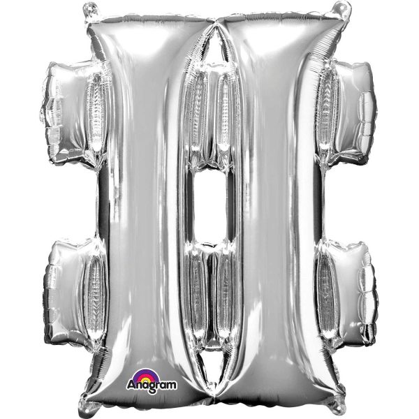 Symbol # Silver SuperShape Foil Balloon 68x83cm on Sale