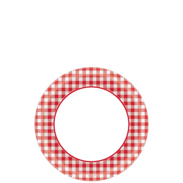 PICNIC GINGHAM 6.75inch ROUND PLATE Supply