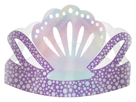 Shimmering Mermaid Foil Paper Crowns, 8pcs Cheap