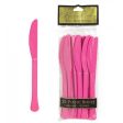 Bright Pink Heavy Weight Plastic Knives, 20pcs Hot on Sale