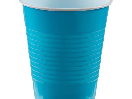 Caribbean Blue Plastic Cups 18oz 20pcs on Sale