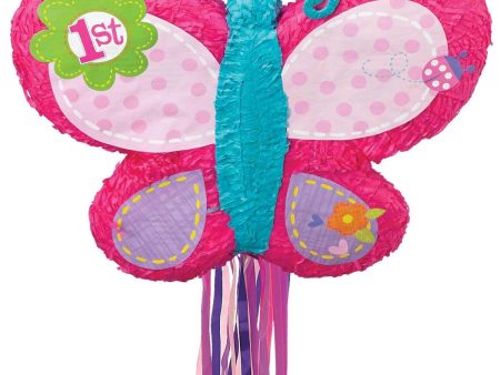 1st Birthday Butterfly Pull Piñata For Cheap