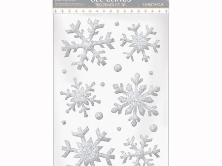 Snowflakes Small Glitter Gel Cling For Discount