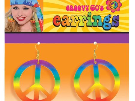 Tie-Dye Peace Sign Earrings Discount