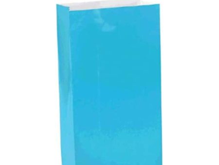 Caribbean Blue Mini Package Paper Bags 6in, 12pcs For Discount