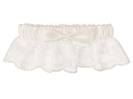 White Garter Lace With Ivory Ribbon One Size Discount