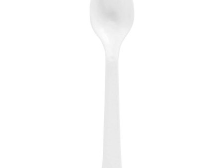 Frosty White Heavy Weight Plastic Spoon 20pcs Online now