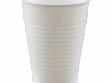 Frosty White Plastic Cups 12oz, 20pcs on Sale