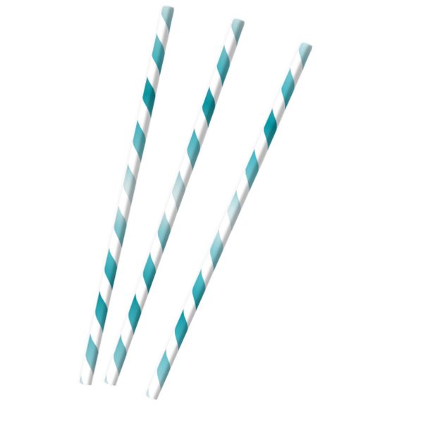 Aqua Glamor Paper Drinking Straws 19cm, 12pcs Cheap